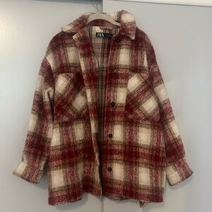 Zara plaid shirt jacket
